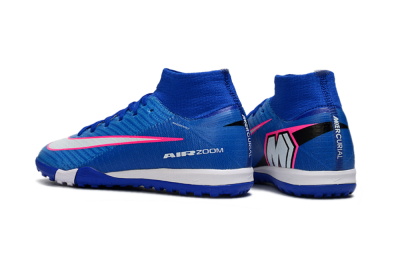 Nike Air Zoom Mercurial Superfly 10 Elite TF Artificial Turf Soccer Shoes - Blue/Ocean Blue/Fuchsia Pink