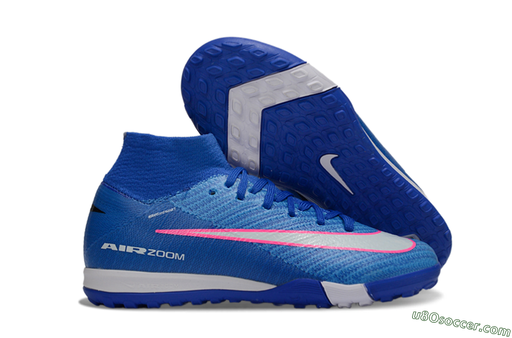 Nike Air Zoom Mercurial Superfly 10 Elite TF Artificial Turf Soccer Shoes - Blue/Ocean Blue/Fuchsia Pink 1