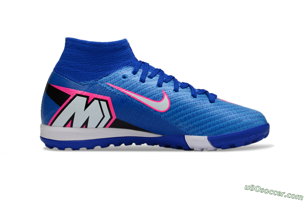 Nike Air Zoom Mercurial Superfly 10 Elite TF Artificial Turf Soccer Shoes - Blue/Ocean Blue/Fuchsia Pink 5