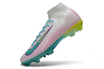 Nike Air Zoom Mercurial Superfly 10 Elite FG Firm Ground Soccer Cleats - White/Iridescent Blue/Pink Glow