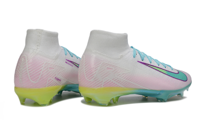 Nike Air Zoom Mercurial Superfly 10 Elite FG Firm Ground Soccer Cleats - White/Iridescent Blue/Pink Glow