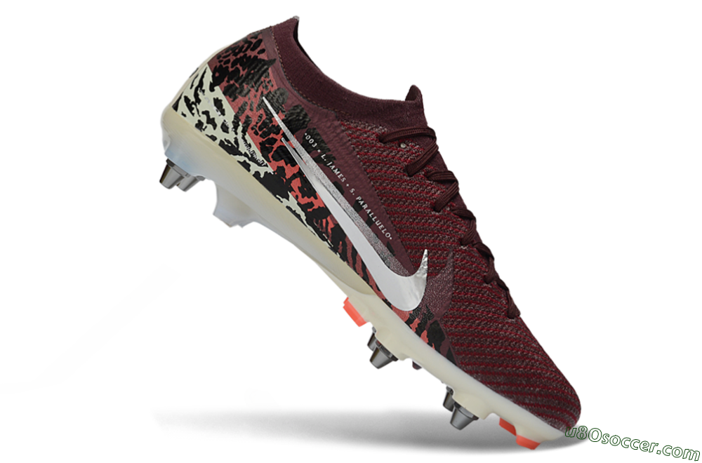 Nike Air Zoom Mercurial Vapor 16 Elite SG Soft Ground Soccer Cleats - Red/Crimson Blaze/Leopard Print 4