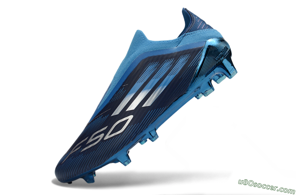 Adidas F50 Elite Laceless FG Firm Ground Soccer Cleats - Blue/Ocean Wave/Deep Sea 5