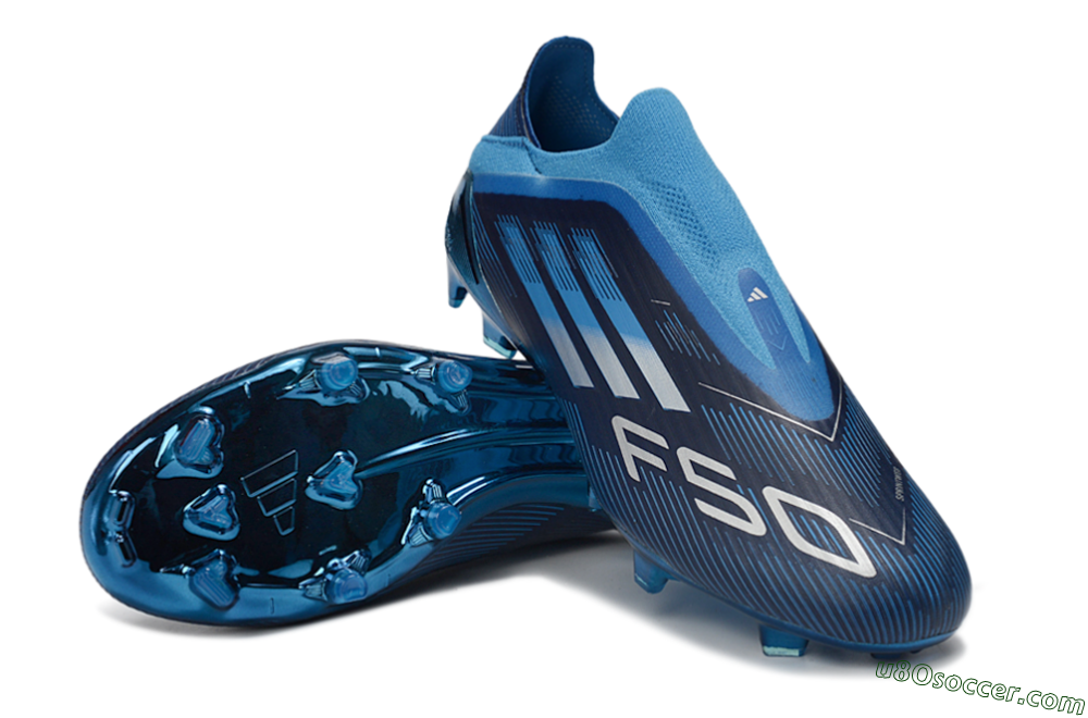 Adidas F50 Elite Laceless FG Firm Ground Soccer Cleats - Blue/Ocean Wave/Deep Sea 3