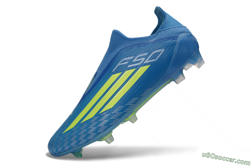 Adidas F50 Elite Laceless FG Firm Ground Soccer Cleats - Blue/Vibrant Blue/Electric Yellow 5
