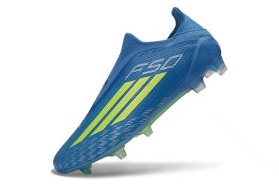 Adidas F50 Elite Laceless FG Firm Ground Soccer Cleats - Blue/Vibrant Blue/Electric Yellow