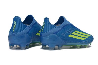 Adidas F50 Elite Laceless FG Firm Ground Soccer Cleats - Blue/Vibrant Blue/Electric Yellow