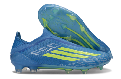 Adidas F50 Elite Laceless FG Firm Ground Soccer Cleats - Blue/Vibrant Blue/Electric Yellow
