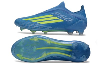 Adidas F50 Elite Laceless FG Firm Ground Soccer Cleats - Blue/Vibrant Blue/Electric Yellow