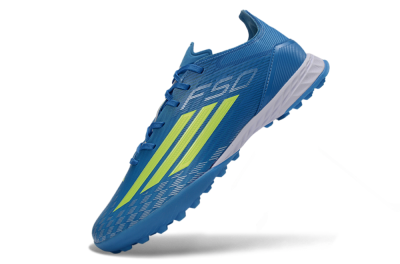 Adidas F50 Pro TF Artificial Turf Soccer Shoes - Blue/Electric Blue/Neon Yellow