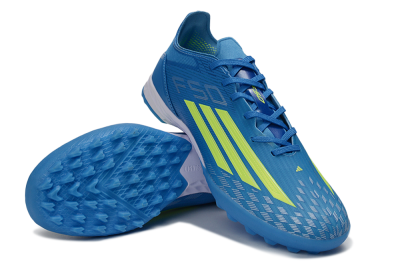 Adidas F50 Pro TF Artificial Turf Soccer Shoes - Blue/Electric Blue/Neon Yellow