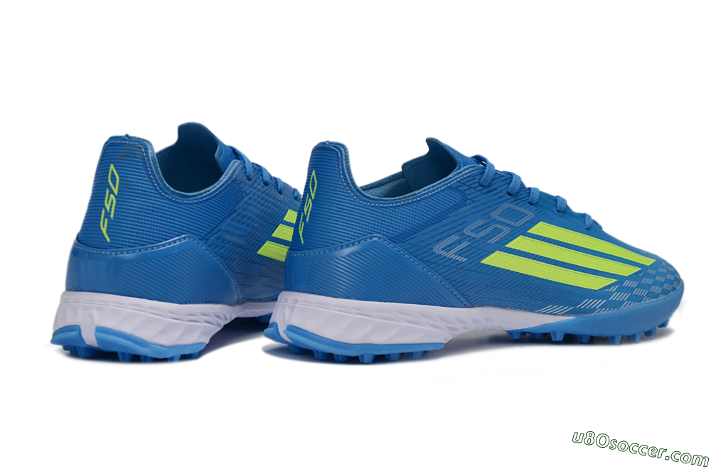 Adidas F50 Pro TF Artificial Turf Soccer Shoes - Blue/Electric Blue/Neon Yellow 6
