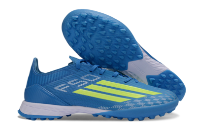 Adidas F50 Pro TF Artificial Turf Soccer Shoes - Blue/Electric Blue/Neon Yellow