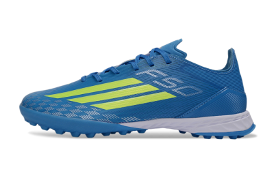 Adidas F50 Pro TF Artificial Turf Soccer Shoes - Blue/Electric Blue/Neon Yellow