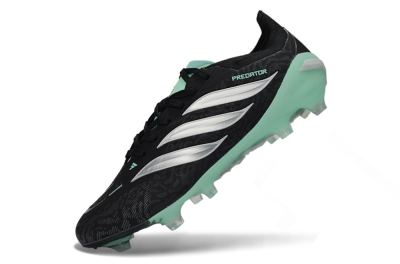 Adidas Predator 26 Elite FG Firm Ground Soccer Cleats - Black/Mint Green/Silver