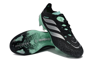 Adidas Predator 26 Elite FG Firm Ground Soccer Cleats - Black/Mint Green/Silver