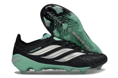 Adidas Predator 26 Elite FG Firm Ground Soccer Cleats - Black/Mint Green/Silver