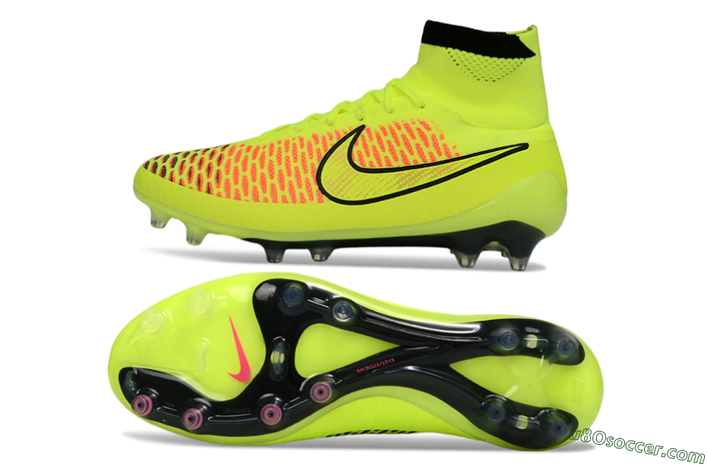 Nike Magista Obra FG Firm Ground Soccer Cleats - Yellow/Fluorescent Yellow/Neon Pink 0