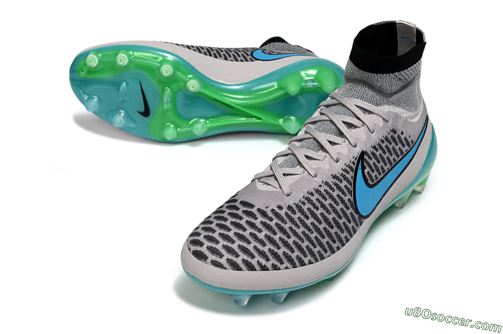 Nike Magista Obra FG Firm Ground Soccer Cleats - Grey/Aqua Blue/Luminous Green 3