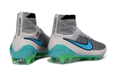 Nike Magista Obra FG Firm Ground Soccer Cleats - Grey/Aqua Blue/Luminous Green