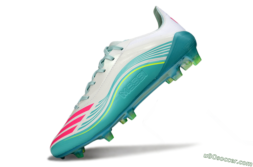 Messi x Adidas F50 Elite FG Firm Ground Soccer Cleats - Aqua/Coral Fizz/Mint Splash 5