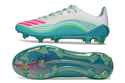 Messi x Adidas F50 Elite FG Firm Ground Soccer Cleats - Aqua/Coral Fizz/Mint Splash