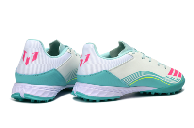 Messi x Adidas F50 Pro TF Artificial Turf Soccer Shoes - Aqua/Coral Pink/Light Green