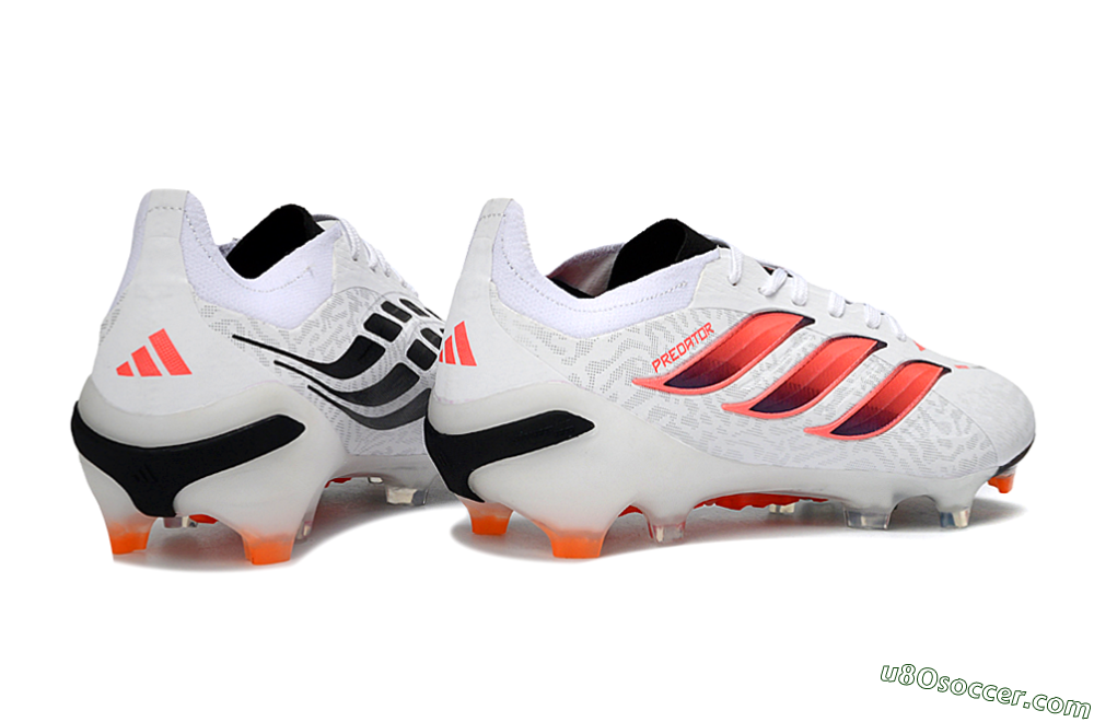 Adidas Predator 26 Elite FG Firm Ground Soccer Cleats - White/Vibrant Pink/Orange Flash 6