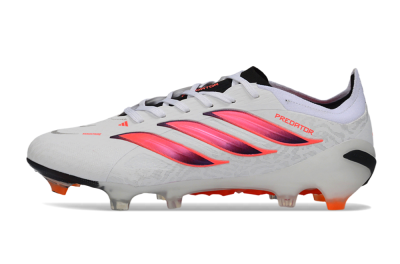 Adidas Predator 26 Elite FG Firm Ground Soccer Cleats - White/Vibrant Pink/Orange Flash