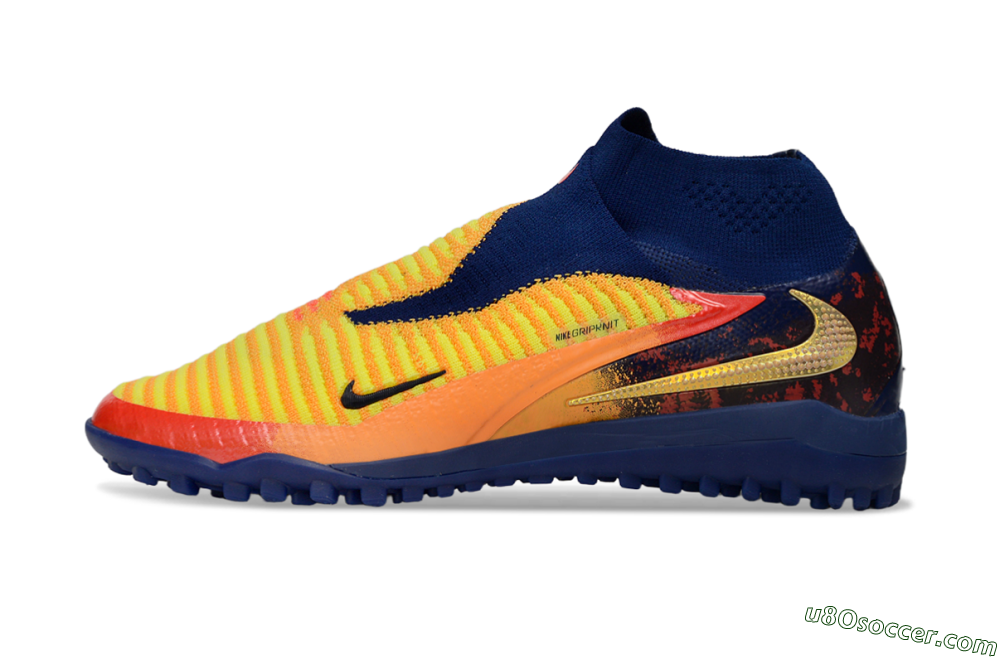Nike Phantom 6 High Elite TF Artificial Turf Soccer Shoes - Orange/Sunny Citrus/Deep Ocean 2