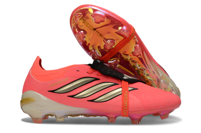 Adidas Predator 26 Elite Fold-Over Tongue FG Firm Ground Soccer Cleats - Pink/Electric Pink/Gold