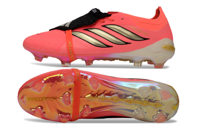 Adidas Predator 26 Elite Fold-Over Tongue FG Firm Ground Soccer Cleats - Pink/Electric Pink/Gold
