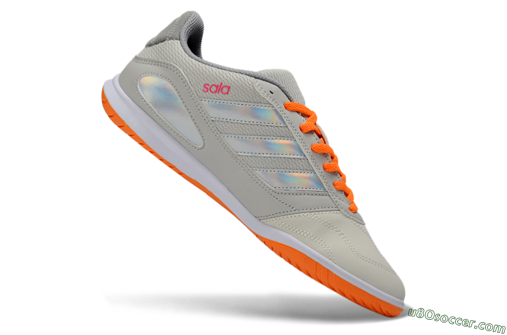 Adidas Top Sala IC Indoor & Futsal Soccer Shoes - Grey/Bright Orange/Reflective Silver 4