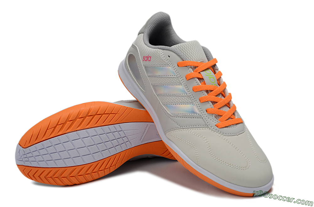 Adidas Top Sala IC Indoor & Futsal Soccer Shoes - Grey/Bright Orange/Reflective Silver 3