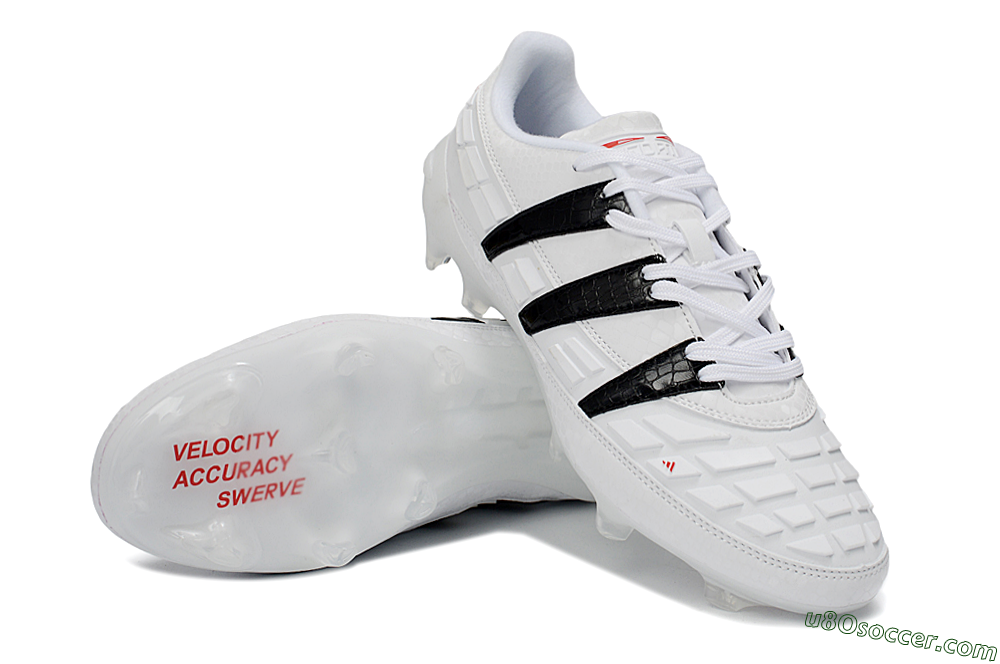 Adidas Predator 25 Elite FG Firm Ground Soccer Cleats - White/Black/Red 3