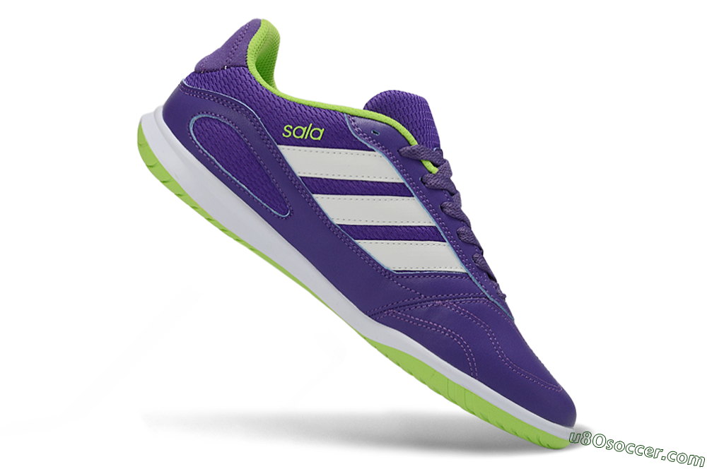 Adidas Top Sala IC Indoor & Futsal Soccer Shoes - Purple/Lime Green/White 4