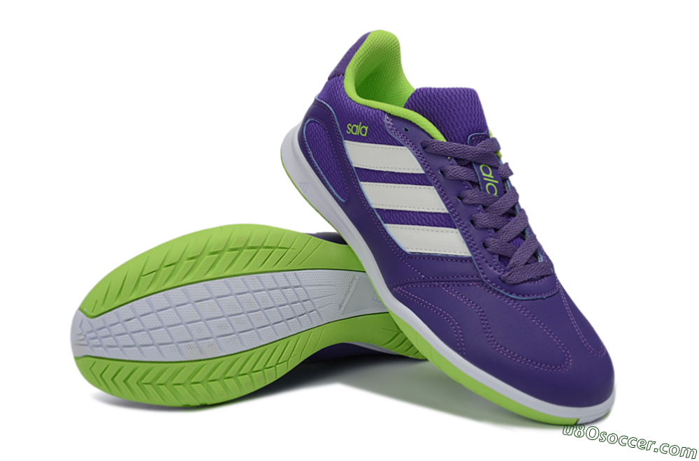 Adidas Top Sala IC Indoor & Futsal Soccer Shoes - Purple/Lime Green/White 3