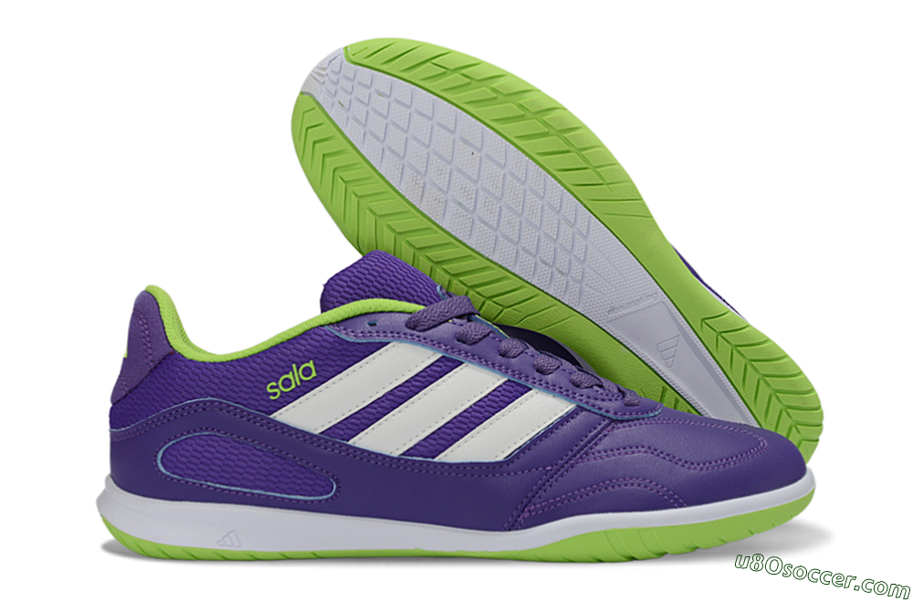 Adidas Top Sala IC Indoor & Futsal Soccer Shoes - Purple/Lime Green/White 1