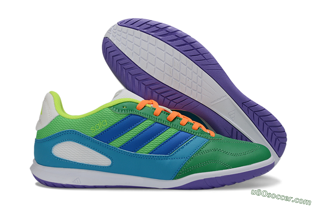 Adidas Top Sala IC Indoor & Futsal Soccer Shoes - Green/Ocean Blue/Lime Punch 1