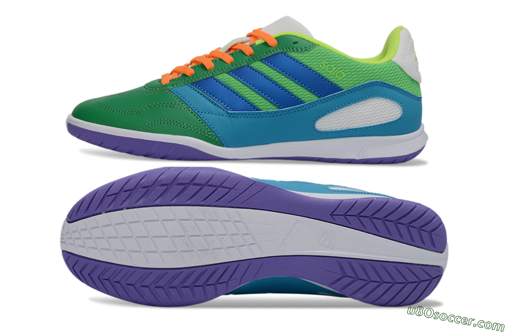 Adidas Top Sala IC Indoor & Futsal Soccer Shoes - Green/Ocean Blue/Lime Punch 0