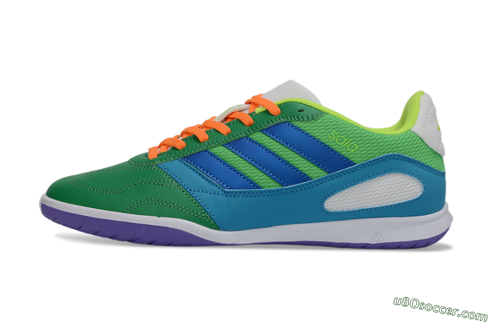 Adidas Top Sala IC Indoor & Futsal Soccer Shoes - Green/Ocean Blue/Lime Punch 2