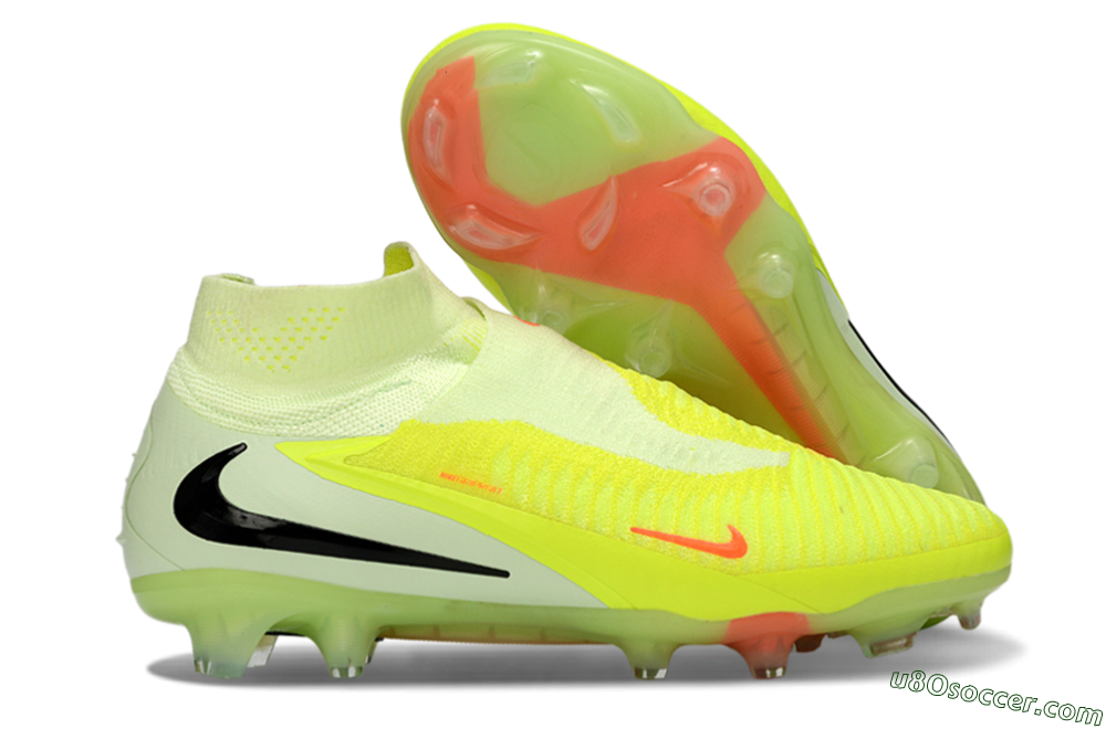 Nike Phantom 6 Elite High FG Firm Ground Soccer Cleats - Yellow/Fluorescent Yellow/Neon Orange 1