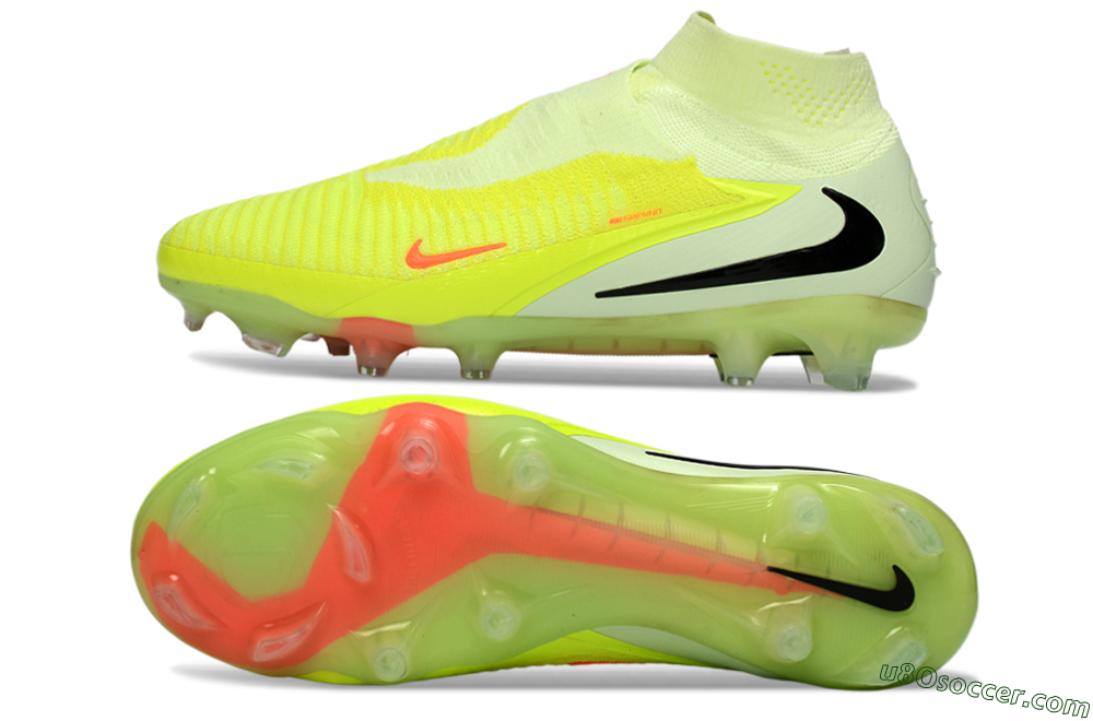 Nike Phantom 6 Elite High FG Firm Ground Soccer Cleats - Yellow/Fluorescent Yellow/Neon Orange 0