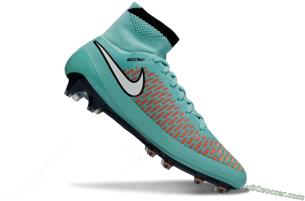 Nike Magista Obra FG Firm Ground Soccer Cleats - Aqua/Coral Burst/Neon Black 4