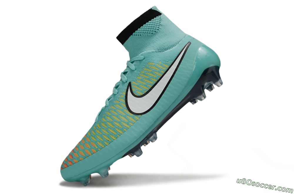 Nike Magista Obra FG Firm Ground Soccer Cleats - Aqua/Coral Burst/Neon Black 5