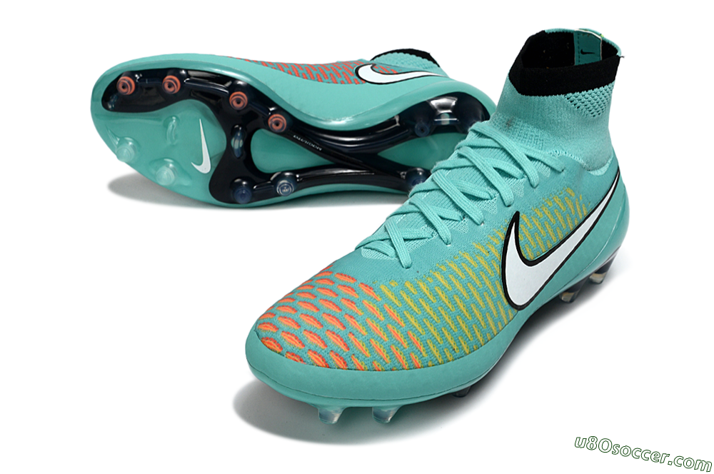 Nike Magista Obra FG Firm Ground Soccer Cleats - Aqua/Coral Burst/Neon Black 3