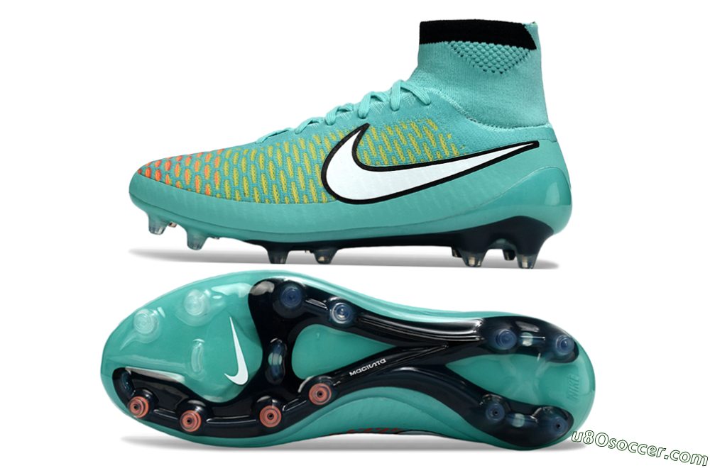 Nike Magista Obra FG Firm Ground Soccer Cleats - Aqua/Coral Burst/Neon Black 0