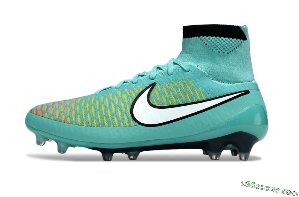 Nike Magista Obra FG Firm Ground Soccer Cleats - Aqua/Coral Burst/Neon Black 2
