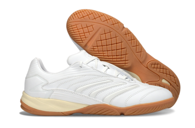 Adidas Predator Precision IC Indoor & Futsal Soccer Shoes - White/Cream Beige/Gum Brown