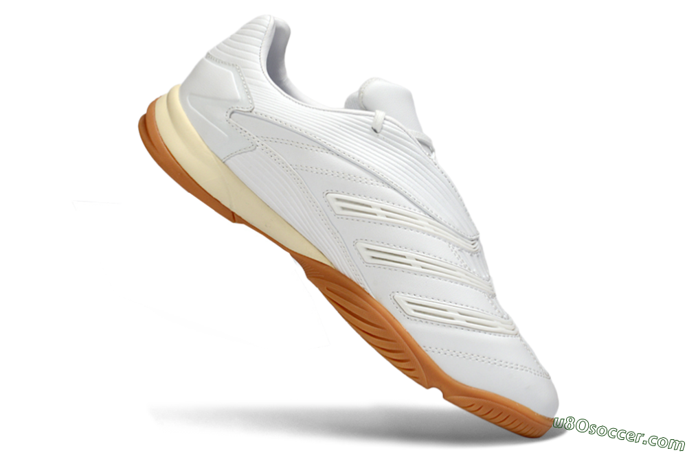 Adidas Predator Precision IC Indoor & Futsal Soccer Shoes - White/Cream Beige/Gum Brown 4